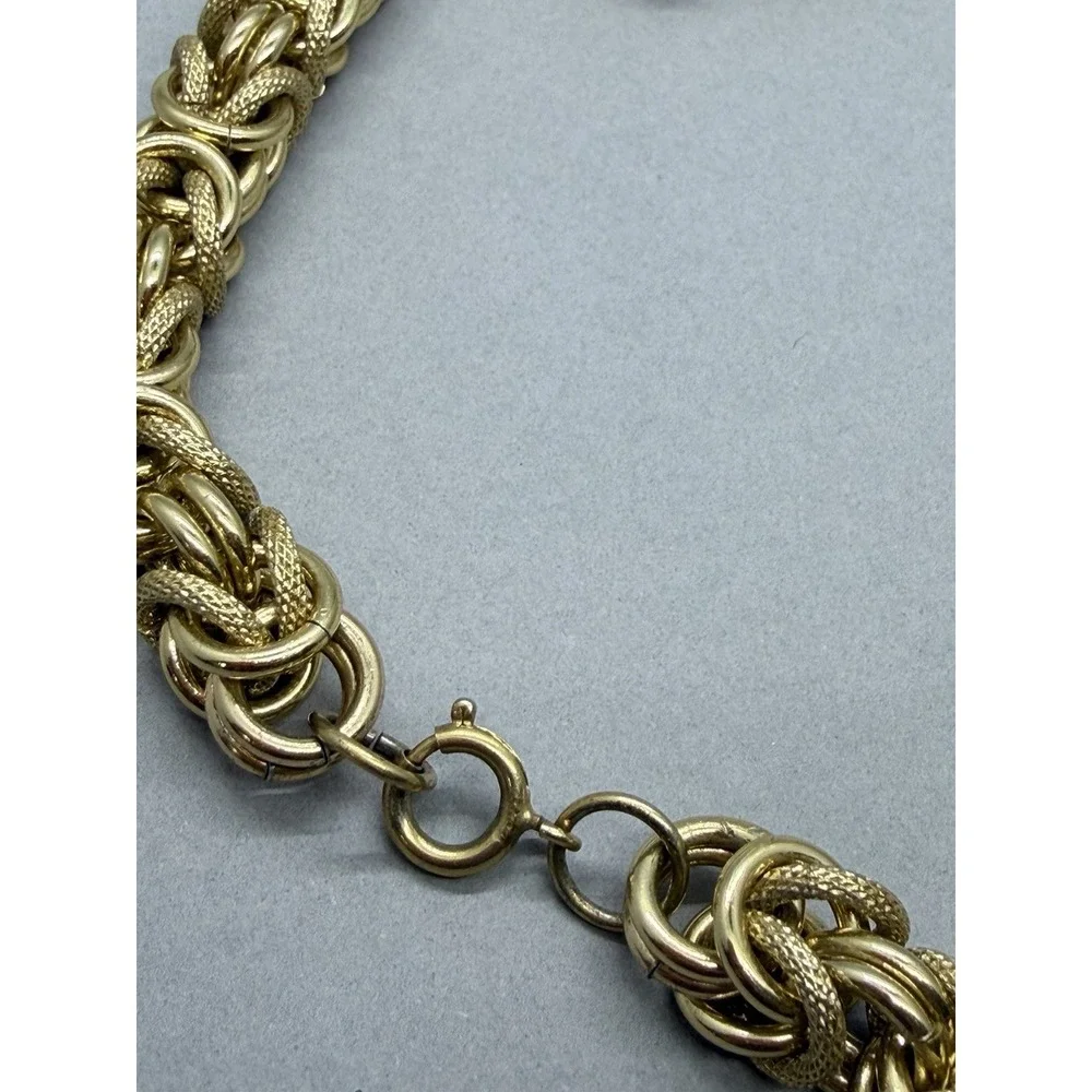 Vintage Gold Tone Multi Strand and Byzantine Link Chain 34